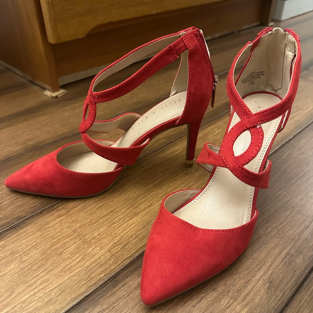 WORN ONCE Red Stiletto Heels Size 7.5